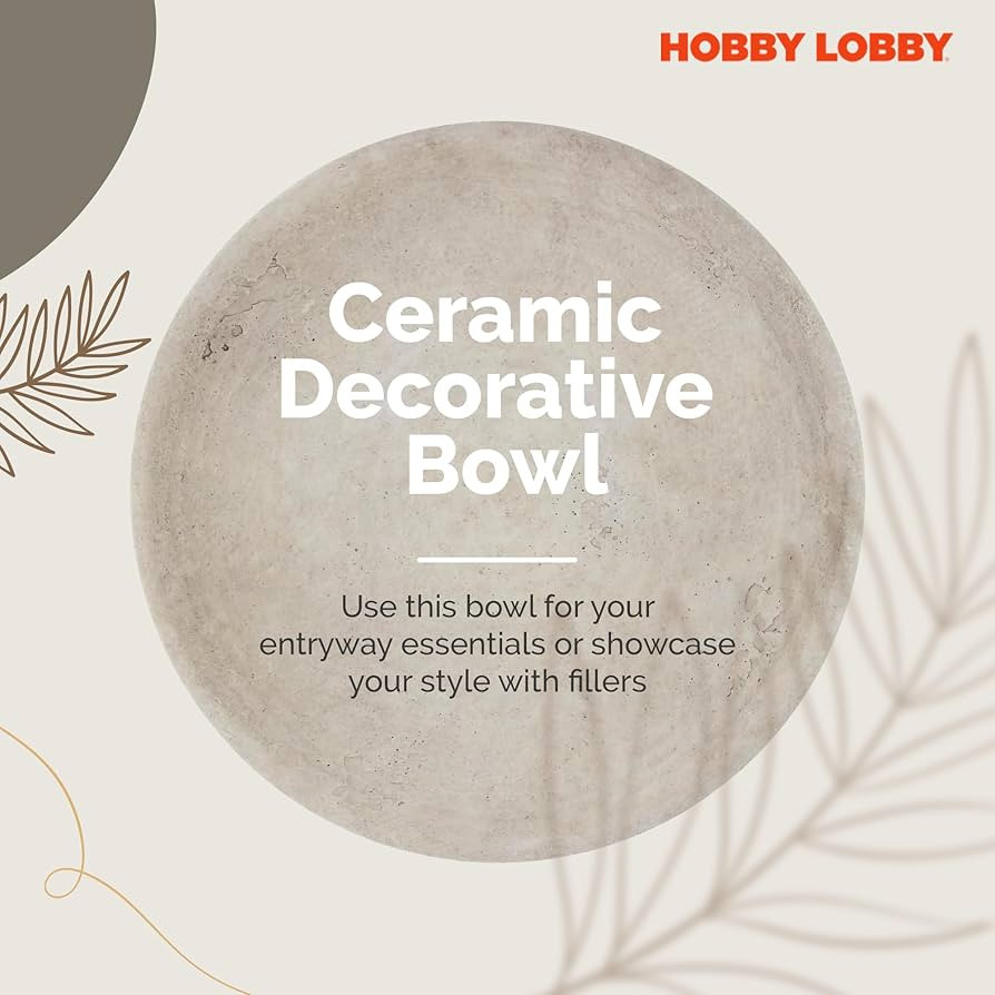 Hobby Lobby Distressed Light Gray Ceramic Decorative Bowl | Amazon (US)