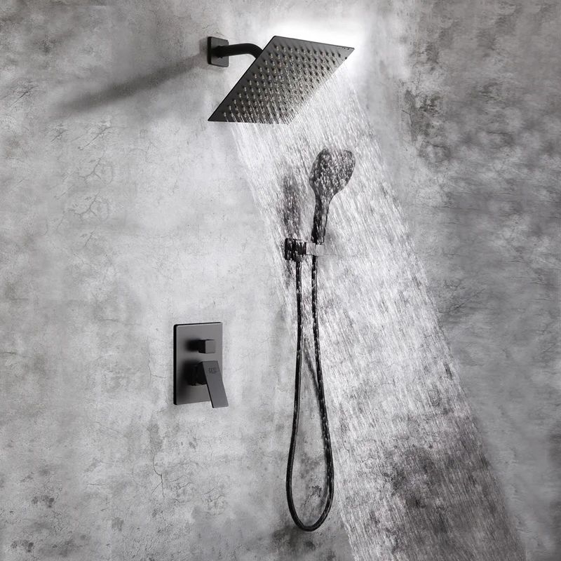 8181-9-B Matte Black Shower System Bathroom Rainfall Shower Faucet Set With Tub Spout Wall Mounte... | Wayfair Professional