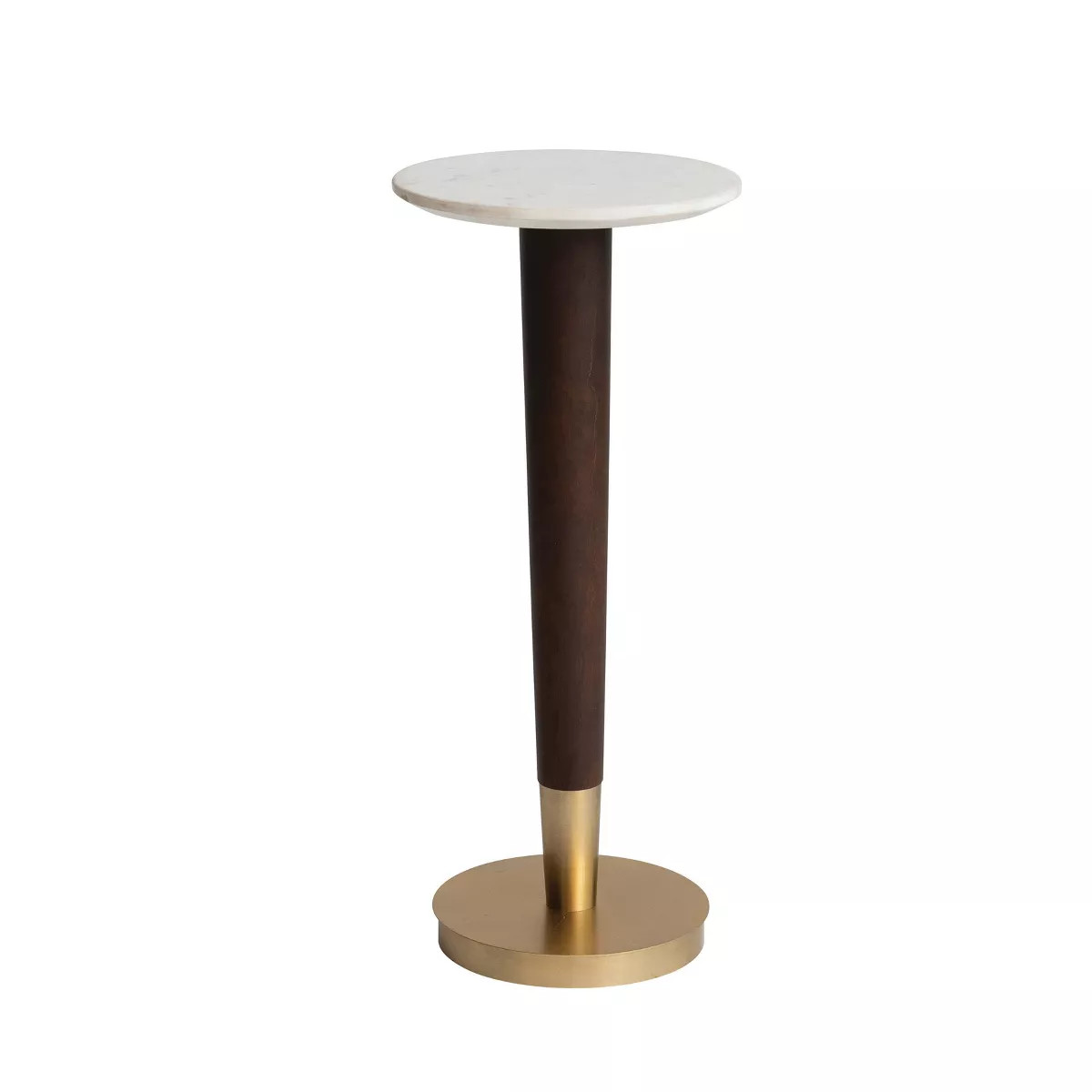 Storied Home Acacia Wood & Metal Martini Accent Table Walnut: Sleek, Stain-Resistant Marble, 22" ... | Target