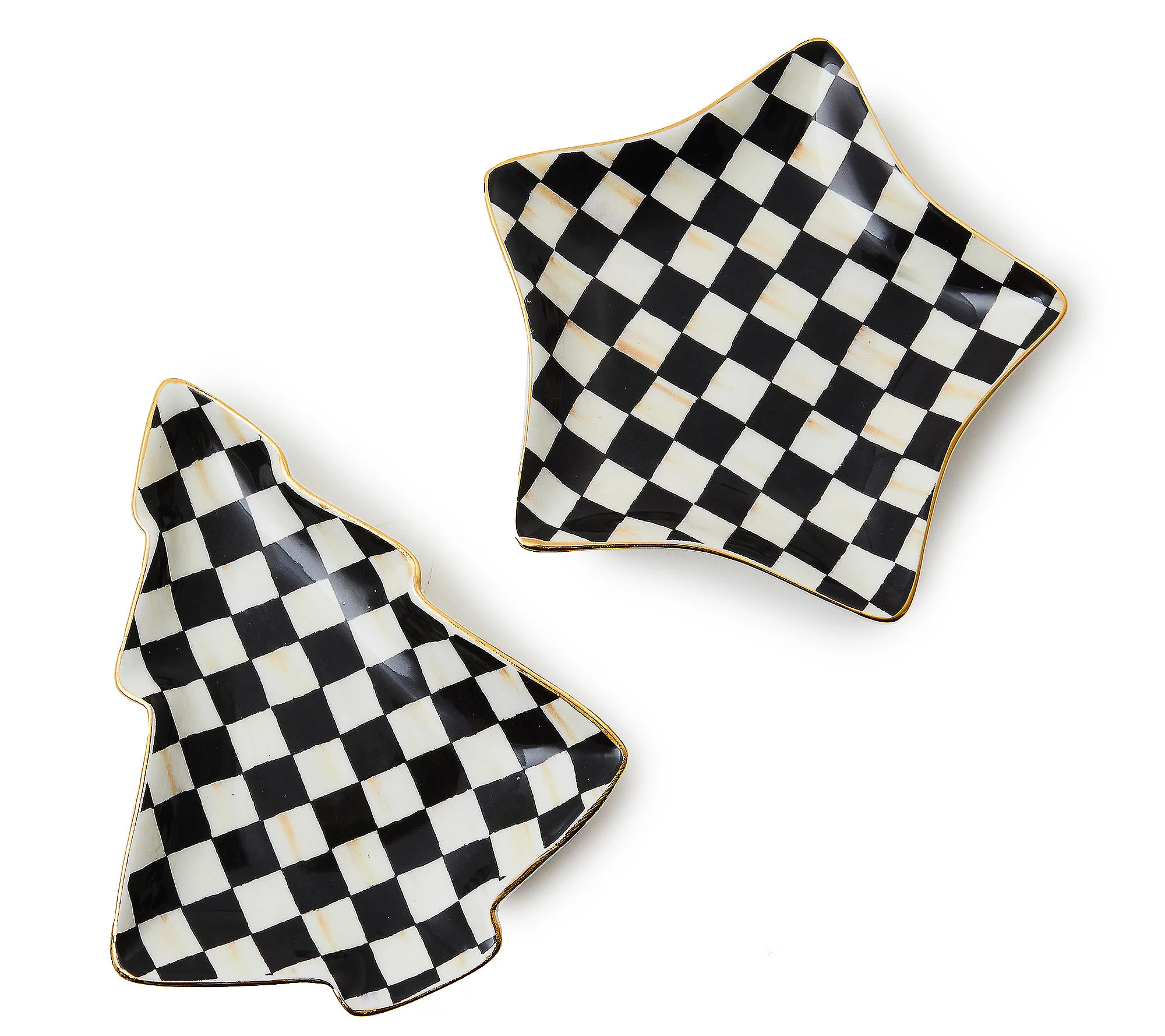 MacKenzie-Childs Set of 2 Ceramic Holiday Trinket Trays | QVC