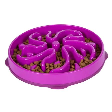 Outward Hound Stop Bloat Slow Feeder Dog Bowl, Purple, Large | Walmart (US)