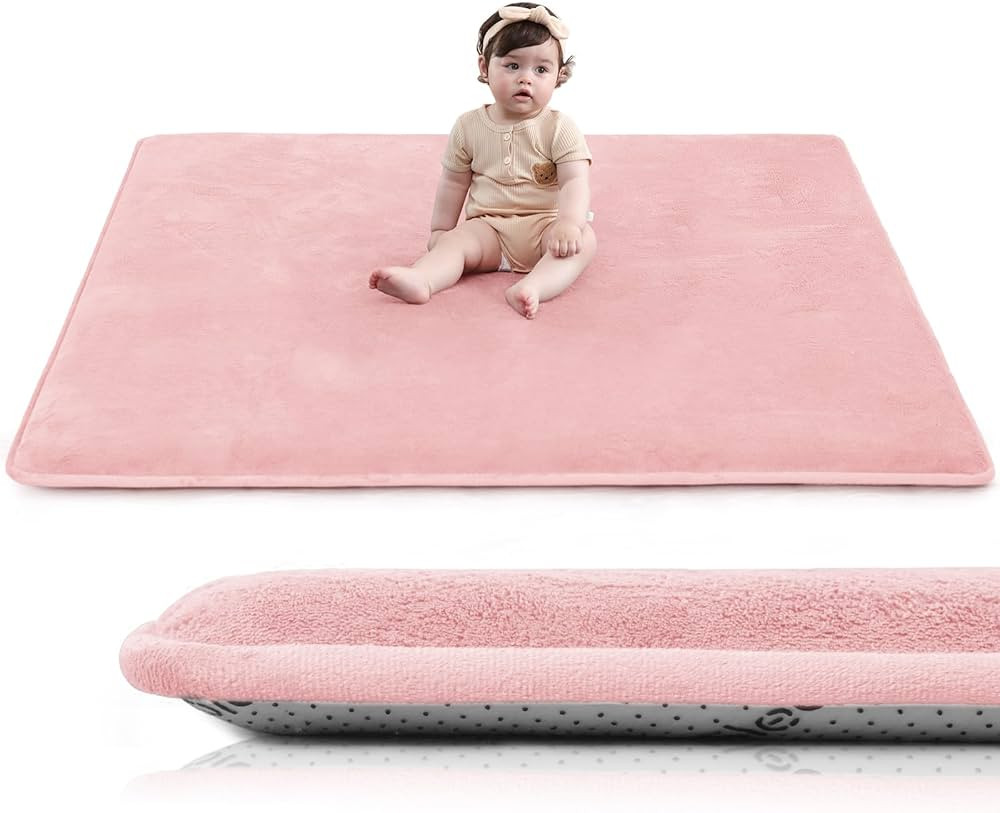 Baby Play Mat for Floor,1.3" Thick Elasti-Foam 50"×50" Playpen Mat for Tummy Time,Water Repellen... | Amazon (US)