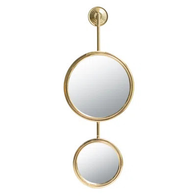 Gold Iron Wall Mirrors, 11"x28.5", Of 2, Modern Decor For Bedroom Living Room Decoration In | Wayfair North America