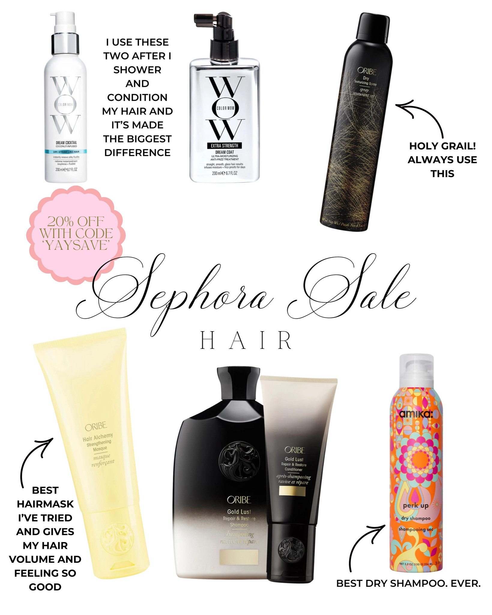 These are my favorite hair products from Sephora! The mask is amazing but it’s pricey so a great thing to get during the sale! 

Having blonde hair, my hair got really damaged but using all these products have totally changed my hair and helped it SO much. I stand by all these products!

Spring 2024 Sephora Savings Event


#LTKxSephora #LTKbeauty #LTKfindsunder100