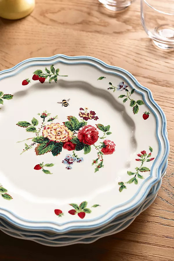 Camille Stoneware Dinner Plates, Set of 4 | Anthropologie (US)