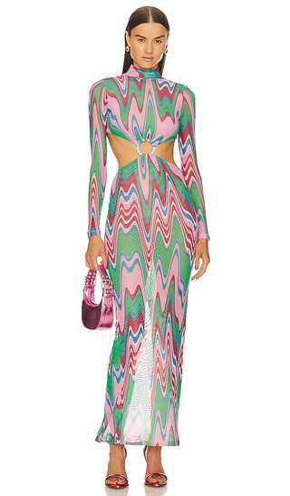 Wave Printed Maxi Dress in Green Multi | Revolve Clothing (Global)