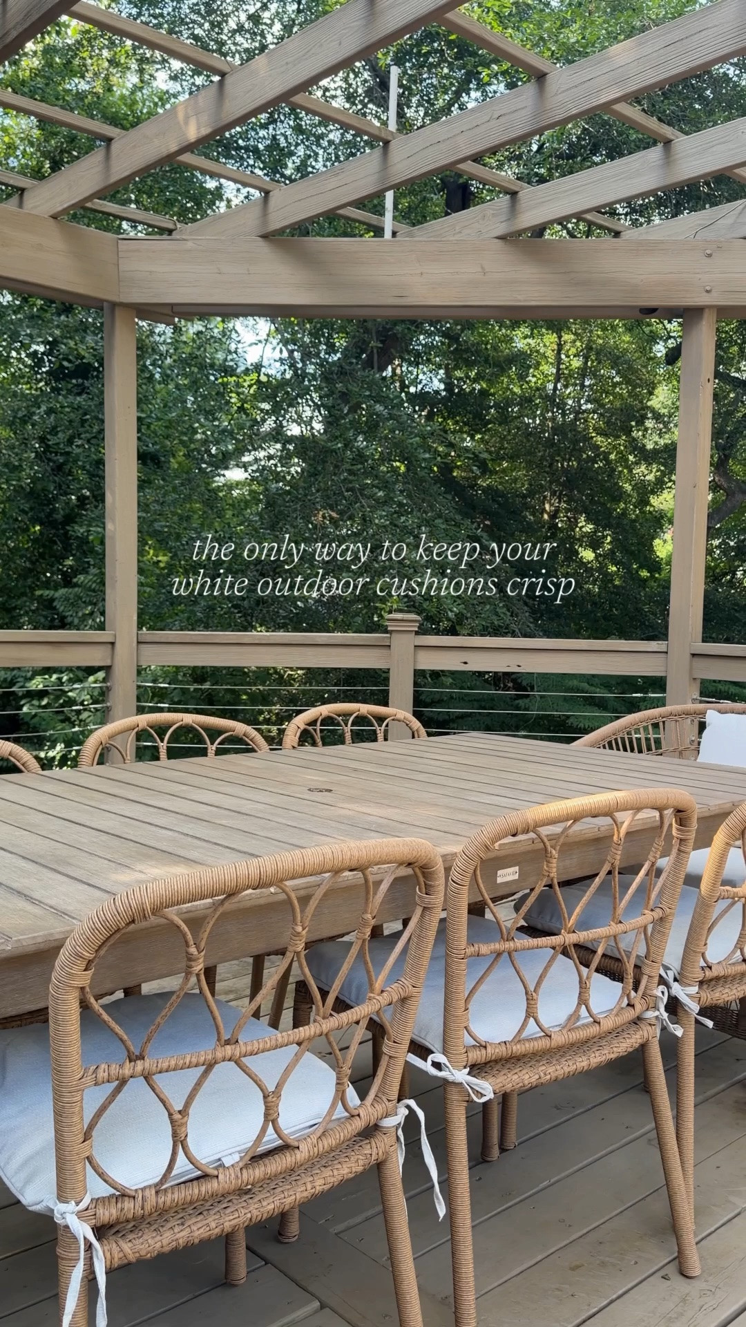 This is THE only spray that’s gotten every stain out of our white outdoor cushions—and it works fast. Dirt, pollen, food, wine, mystery toddler messes…gone.

If you have outdoor furniture, this is one of those products that’s absolutely worth having on hand. 

Comment SHOP and I’ll send you the spray plus everything else you see here!