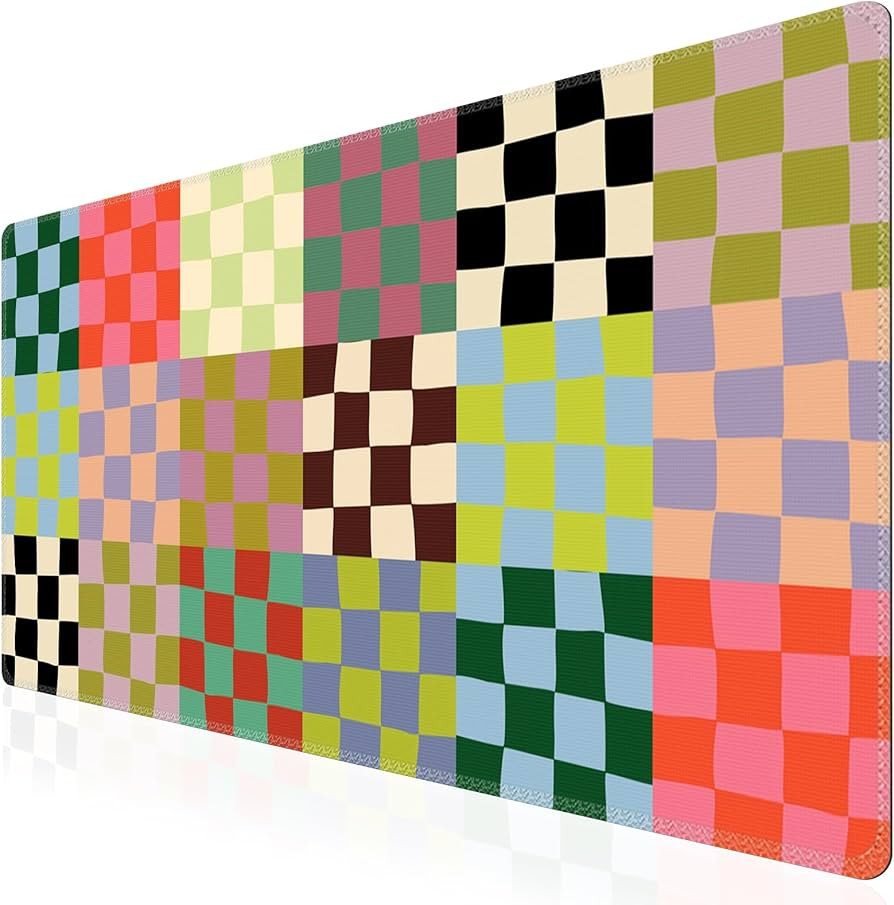 iCasso Desk Mat,Cute Desk Cover for Women,35.4x15.7in,Checkered | Amazon (US)