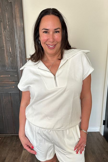 This is great for everyday running errands, going to our kids' sports practices, amusement parks. I'm wearing an XL in this white two piece set.

#LTKStyleTip #LTKSeasonal #LTKFindsUnder50
