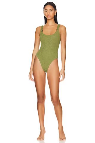 Hunza G Domino One Piece in Metallic Moss from Revolve.com | Revolve Clothing (Global)