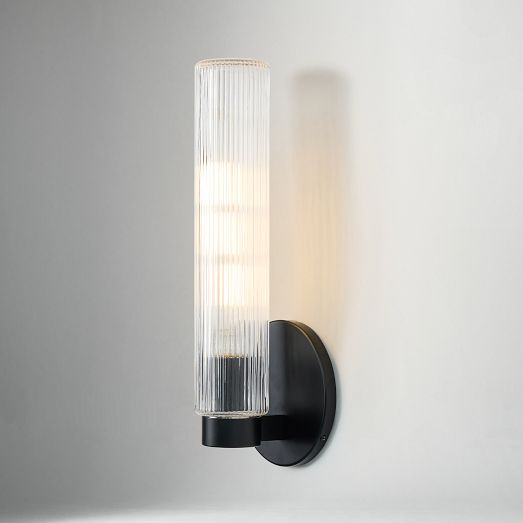 Weston Fluted Glass Indoor/Outdoor Sconce (16") | West Elm (US)