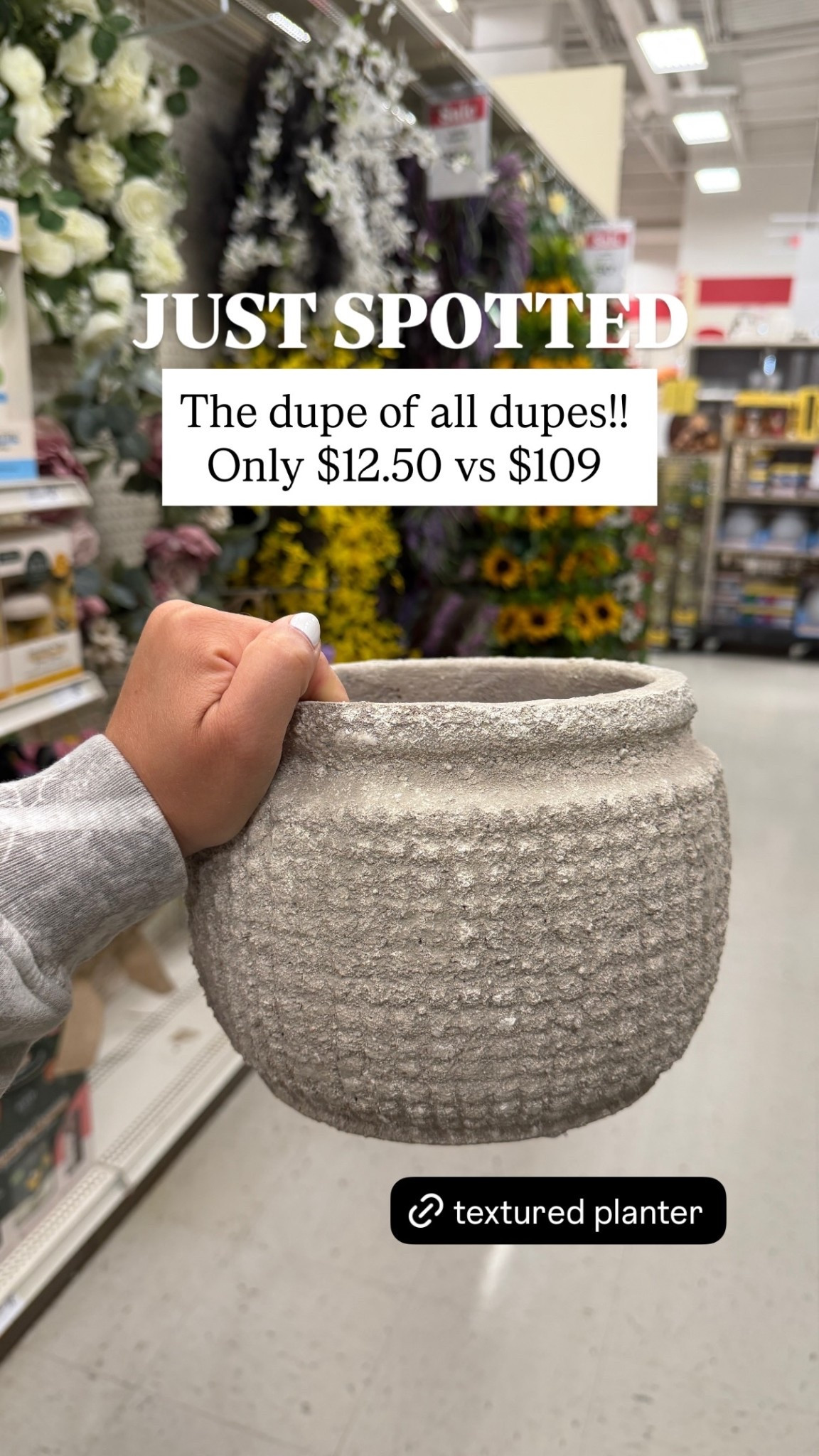 JUST SPOTTED The dupe of all dupes!! Only $12.50 vs $109 — I couldn’t believe when I saw this in stores!! 

Spring decor, planter, look for less

#LTKSeasonal #LTKHome #LTKSaleAlert