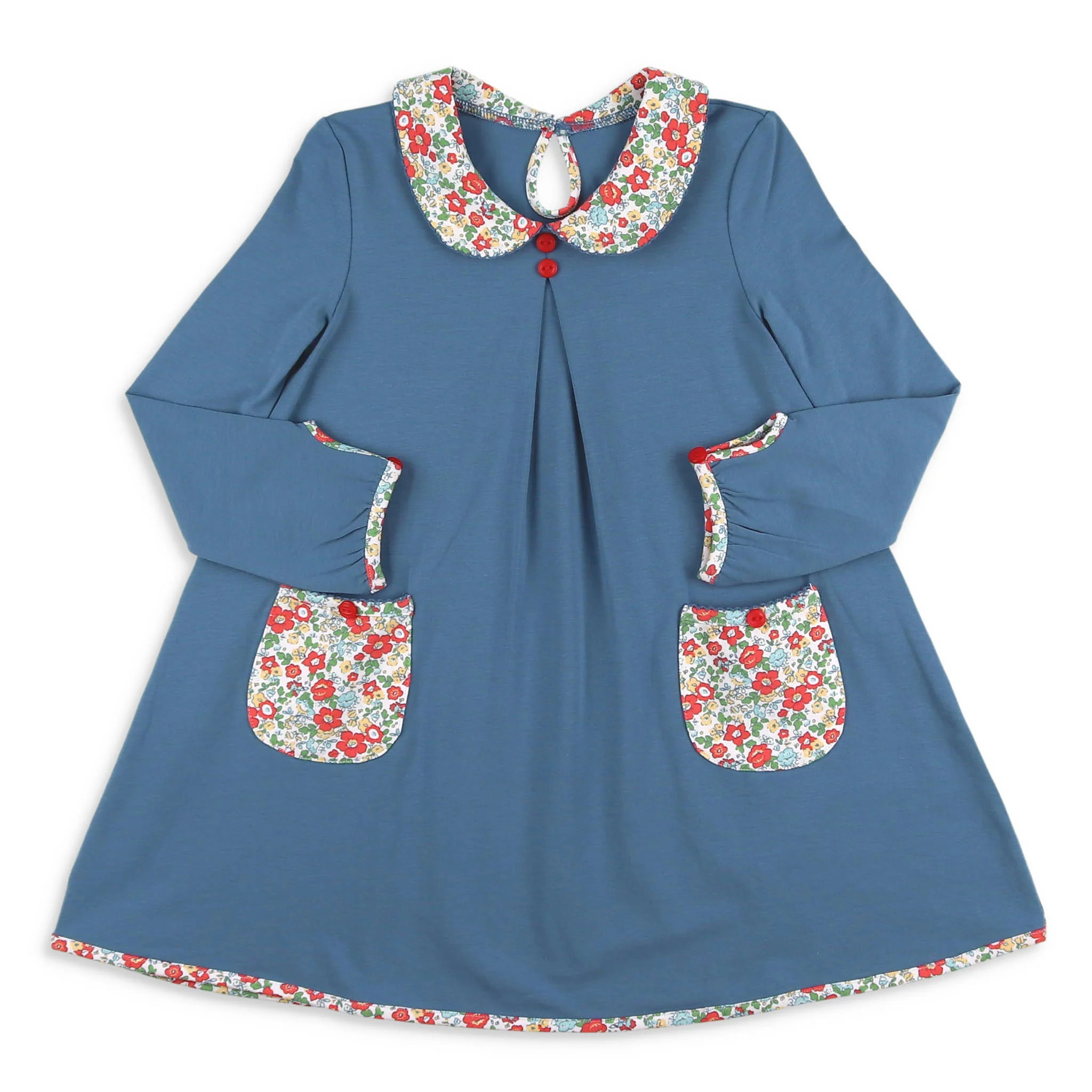 Girls Boone Blue Dress - Shrimp and Grits Kids - Shrimp and Grits Kids | Shrimp and Grits Kids