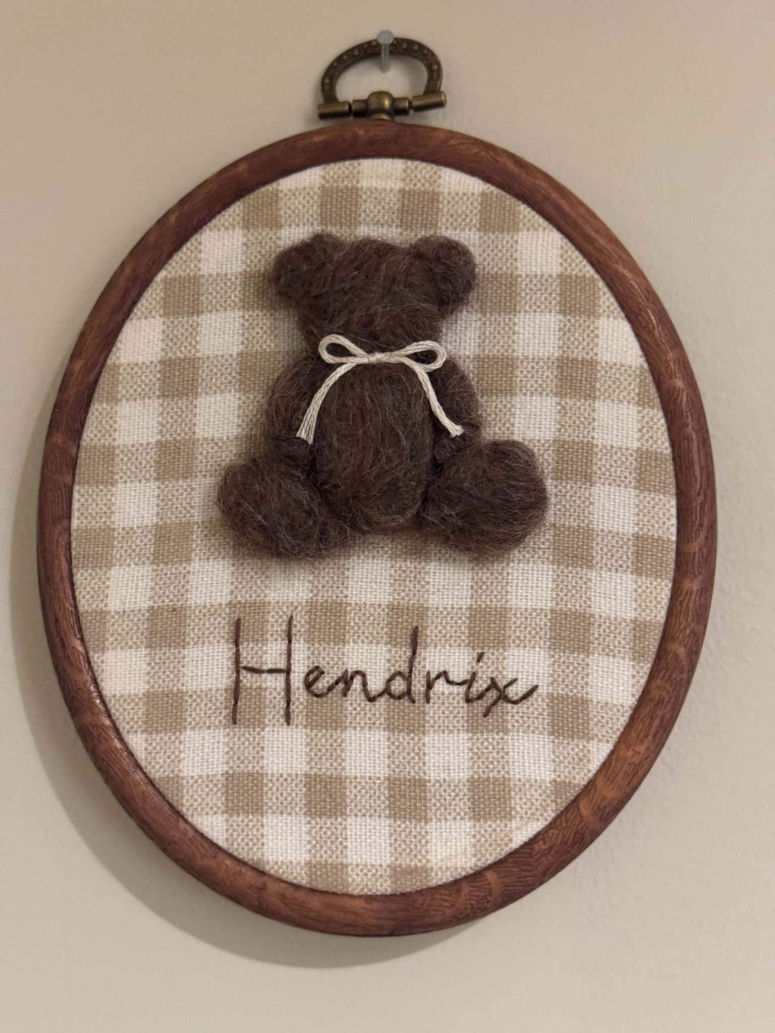 sweetest vintage embroidery name sign with felted teddy 

#LTKkids #LTKmaternity #LTKbaby