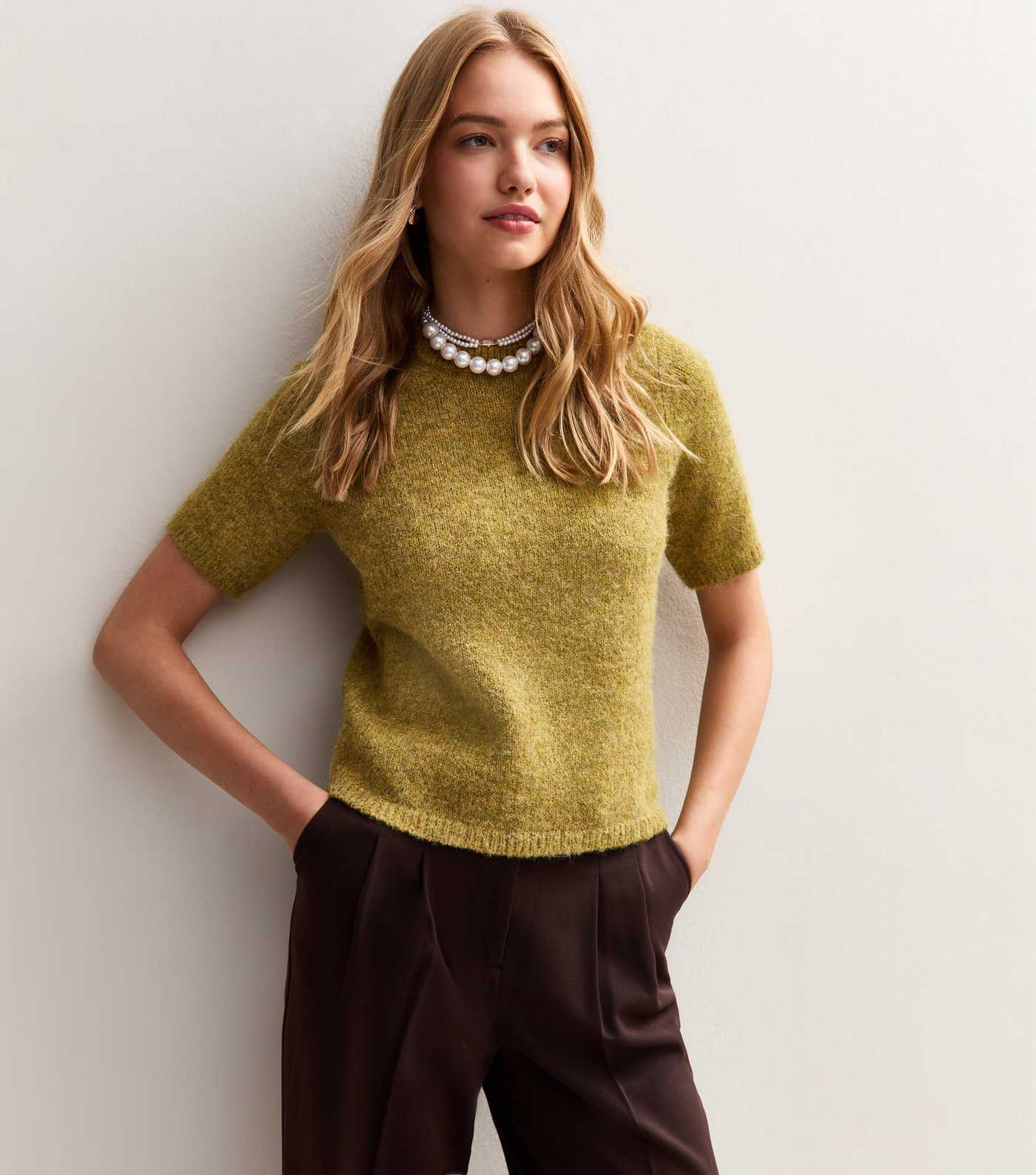 Green Short Sleeve Knit Top | New Look | New Look (UK)
