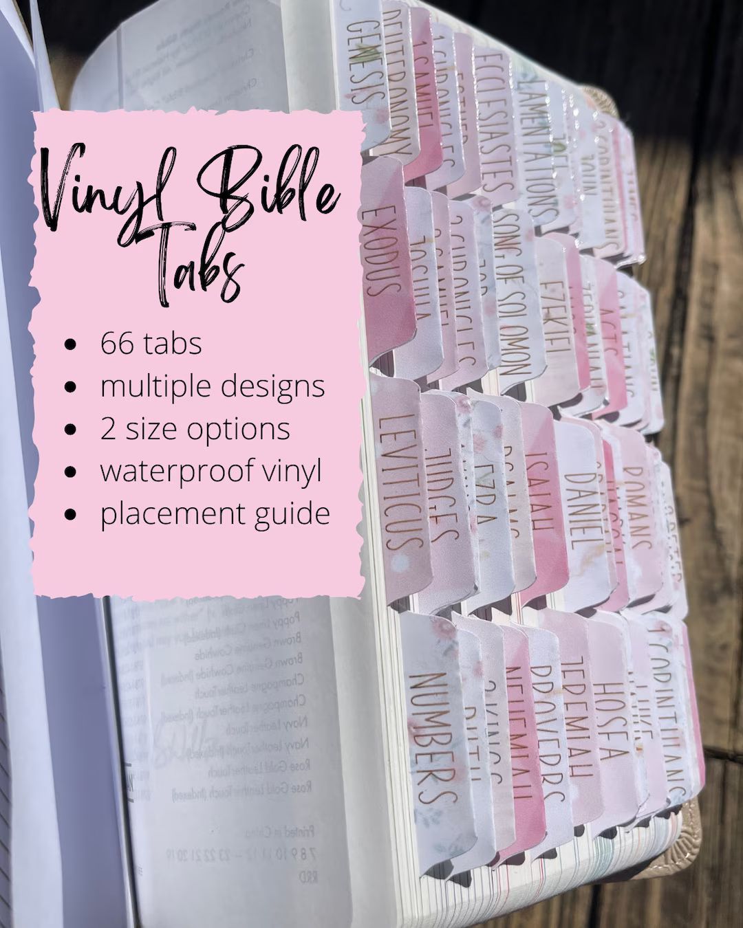 Glossy vinyl bible tabs with placement guide for bible study | Etsy (US)