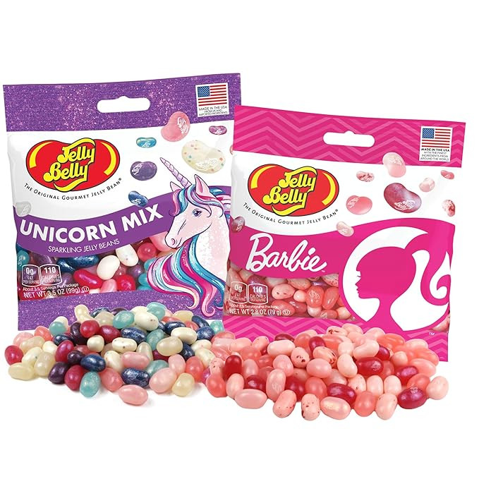 Barbie and Unicorn Jelly Beans Mix, Assorted Chewy Candies, Easter Basket Stuffer Gifts, 2.8 and ... | Amazon (US)