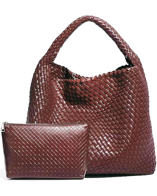 2025 Woven Tote Bag for Women, Extra Large Fashion Shoulder Hobo Bags, Leather Woven Beach Bag, W... | Amazon (US)