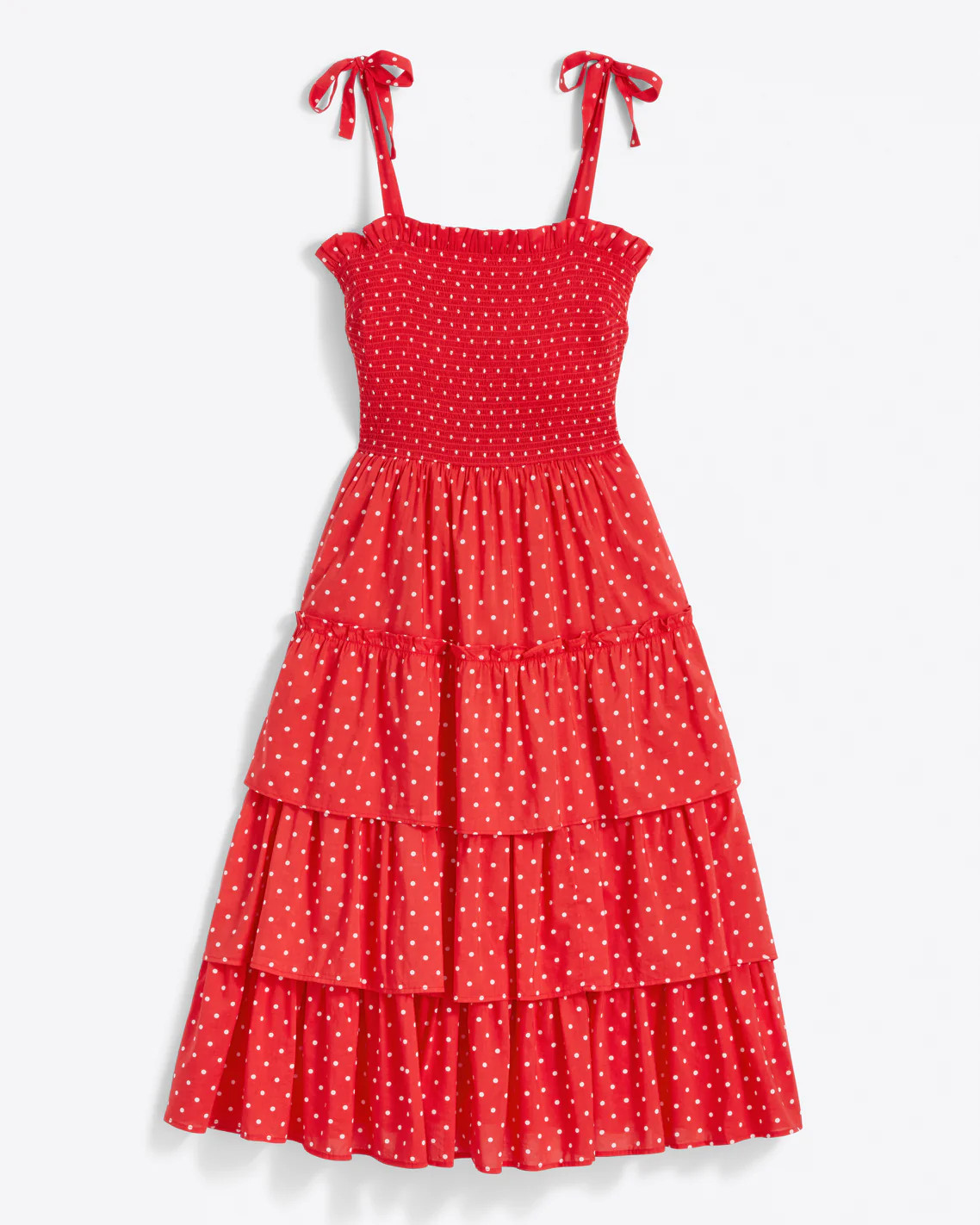 Taylor Tiered Dress in Red Polka Dot | Draper James (US)