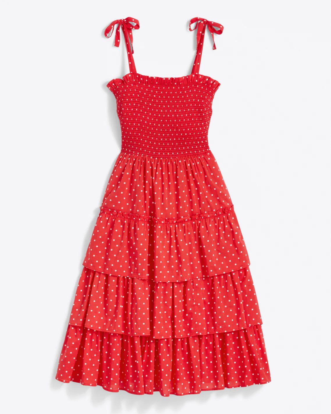 Taylor Tiered Dress in Red Polka Dot | Draper James (US)