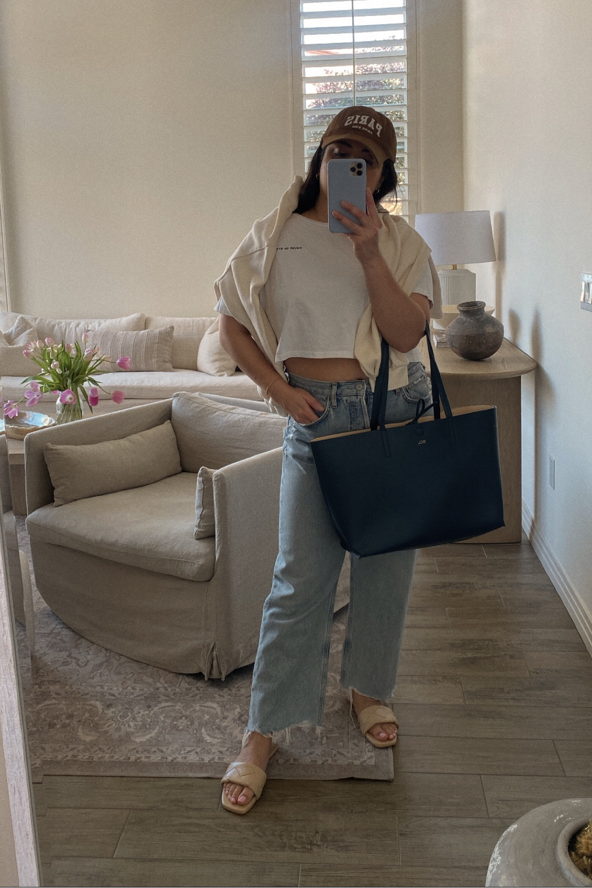 Casual outfit working from home or for running errands! I’m in love with this denim for mid-size girlies with a little curve and booties 🍑 

#LTKstyletip #LTKshoecrush #LTKworkwear