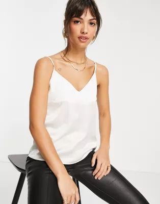 ASOS DESIGN satin cami in Ivory | ASOS (Global)