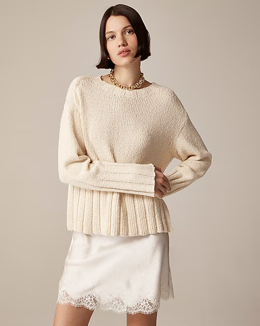 Marina sweater in textured cotton blend | J. Crew US