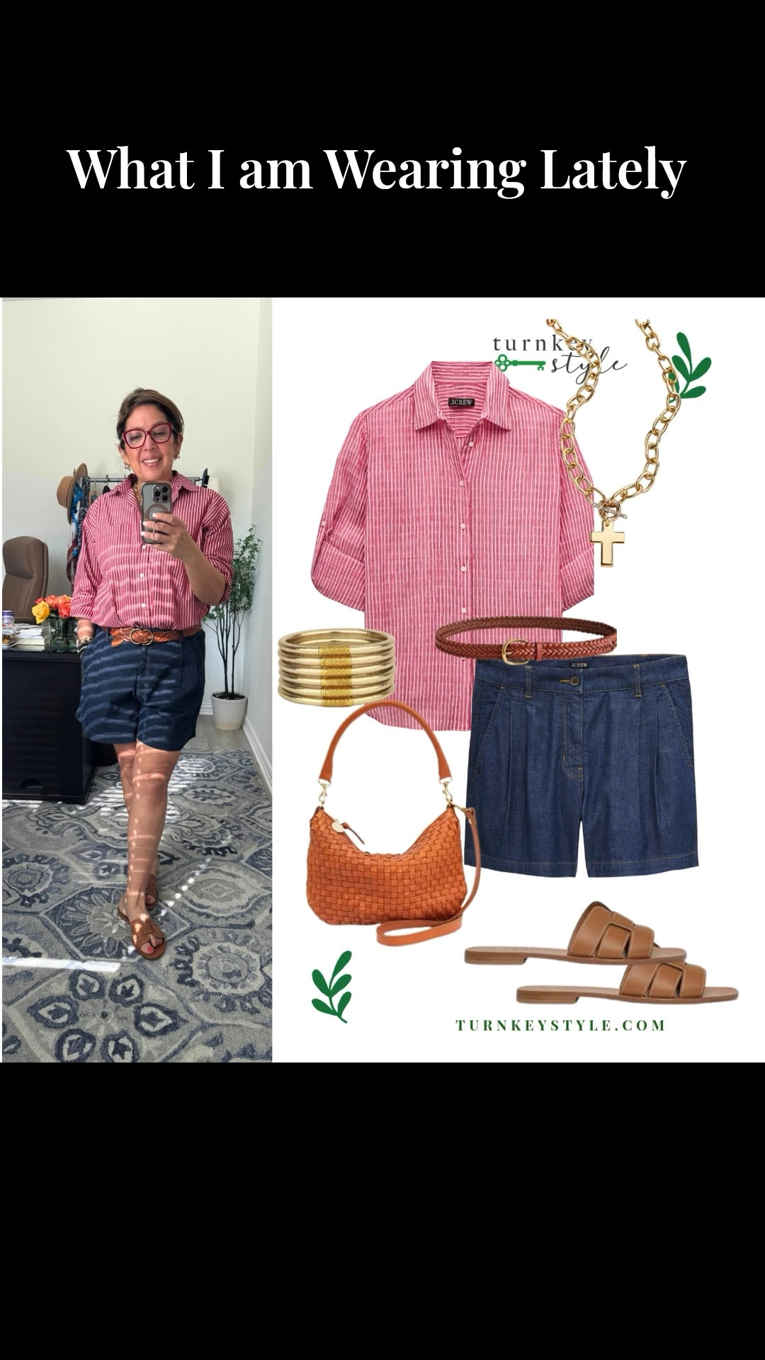 What I am wearing lately. Running errands or working from home. 
I wear this red button down on repeat. Comfortable and easy to pair with shorts, slacks or a skirt. 

I’m Elisa, a wardrobe stylist, founder of Turnkey Style, and author of The Style Advantage: I Say What HR Can’t. I work with professionals and corporate teams to help them show up authentically, on brand, and with confidence. I’m also a mom of two grown boys, a wife, a post-menopausal woman in business, 5’4”, a size 14/16 on the bottom and L on top. I’ve been everything from a size 10–18+, which is why fit, function, and real life always come first.

#LTKdayinmylife #LTKootd #LTKgrwm