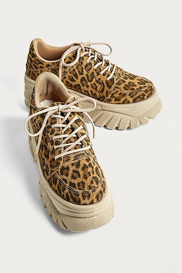 UO Tyson Leopard Print Chunky Women's Sneaker - Brown 3 at Urban Outfitters | Urban Outfitters (US and RoW)