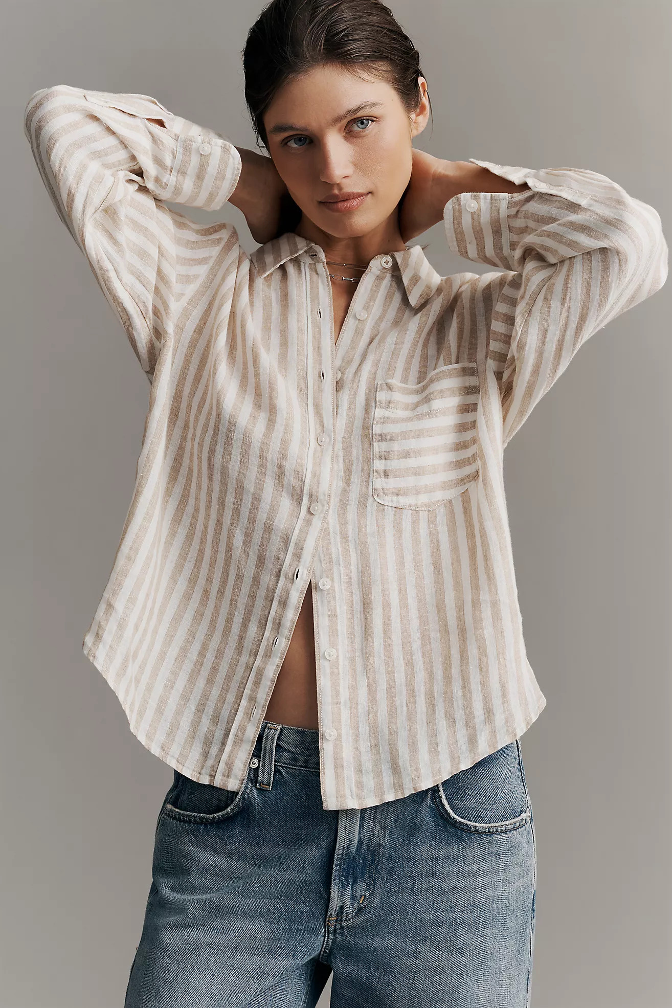 Shrunken Bennet Linen Buttondown Shirt | Anthropologie (US)
