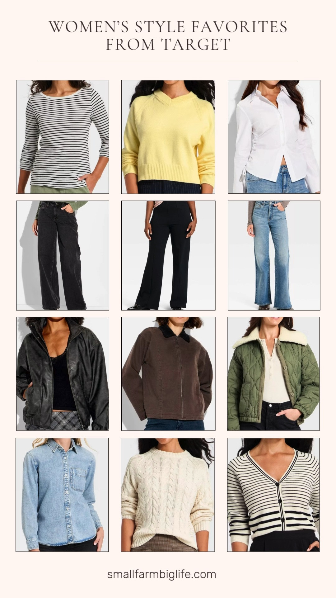 Women’s style favorites from Target 🤍🖤 A mix of timeless stripes, cozy knits, relaxed denim, and versatile jackets. They are easy pieces you can mix and match for everyday outfits that feel effortless and put together. 

 #LTKOver40 #LTKFindsUnder50