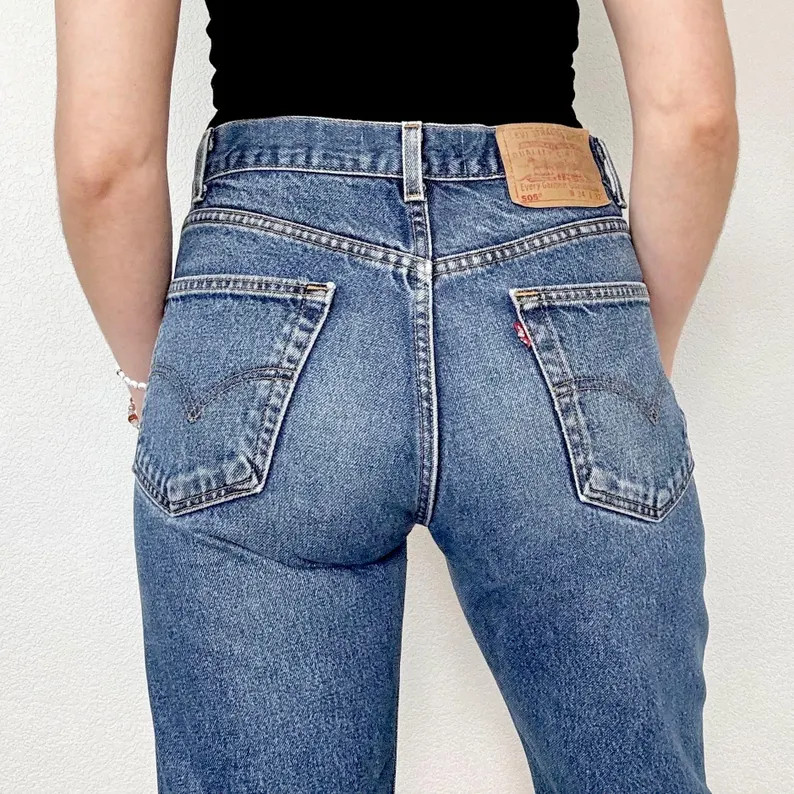 Sz 30/31 Vintage 505 Medium Wash Slim Fit Straight Leg Levis | Etsy (Global)