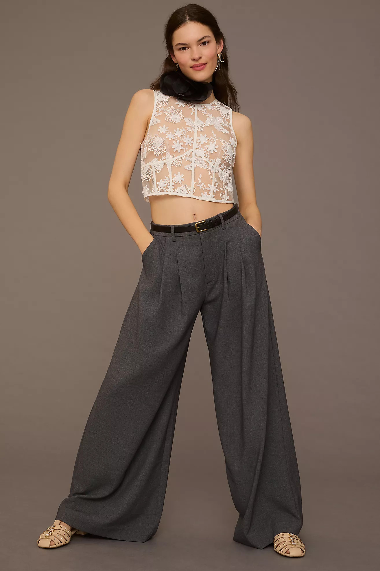 The Avery Pleated Wide-Leg Trousers | Anthropologie (US)
