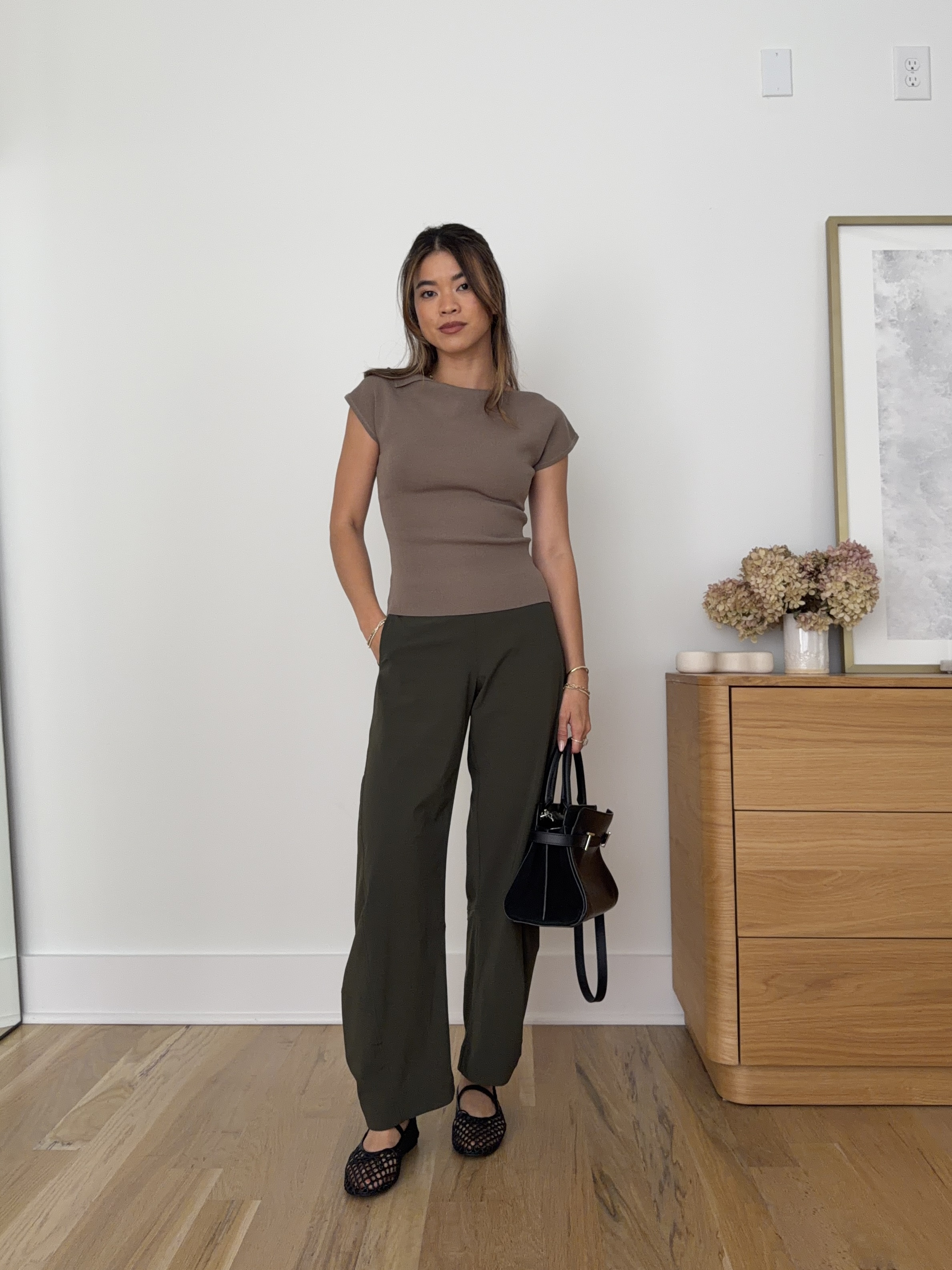 Love these barrel pants from @Ruti. I’m wearing the regular length and they fit great (I’m 5’2)!

Sizing info:
-Oak & Fort Asymmetrical off the shoulder cap sleeve sweater (Size XS in Desert Taupe) 
-Ruti The On The Loose Work Pants (Size 0 regular in Verdant) 

Petite green pants, petite pants, petite barrel pants, fall pants, summer pants, barrel pants, summer outfit, fall outfit, vacation outfit, travel outfit, best petite pants, petite barrel pants, comfy pants, viral barrel pants, summer outfit, workwear outfit, work pants, petite work pants, tan top, work top

#LTKSeasonal #LTKPetite #LTKWorkwear