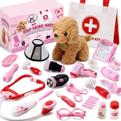 Joyfy 22 PCS Veterinarian Playset Doctor Kit for Kids Girls, Vet Kit Pretend Play with Dog Toy fo... | Target