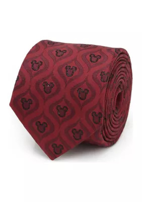 Disney Men's Mickey Mouse Holiday Metallic Black Silk Tie | Belk