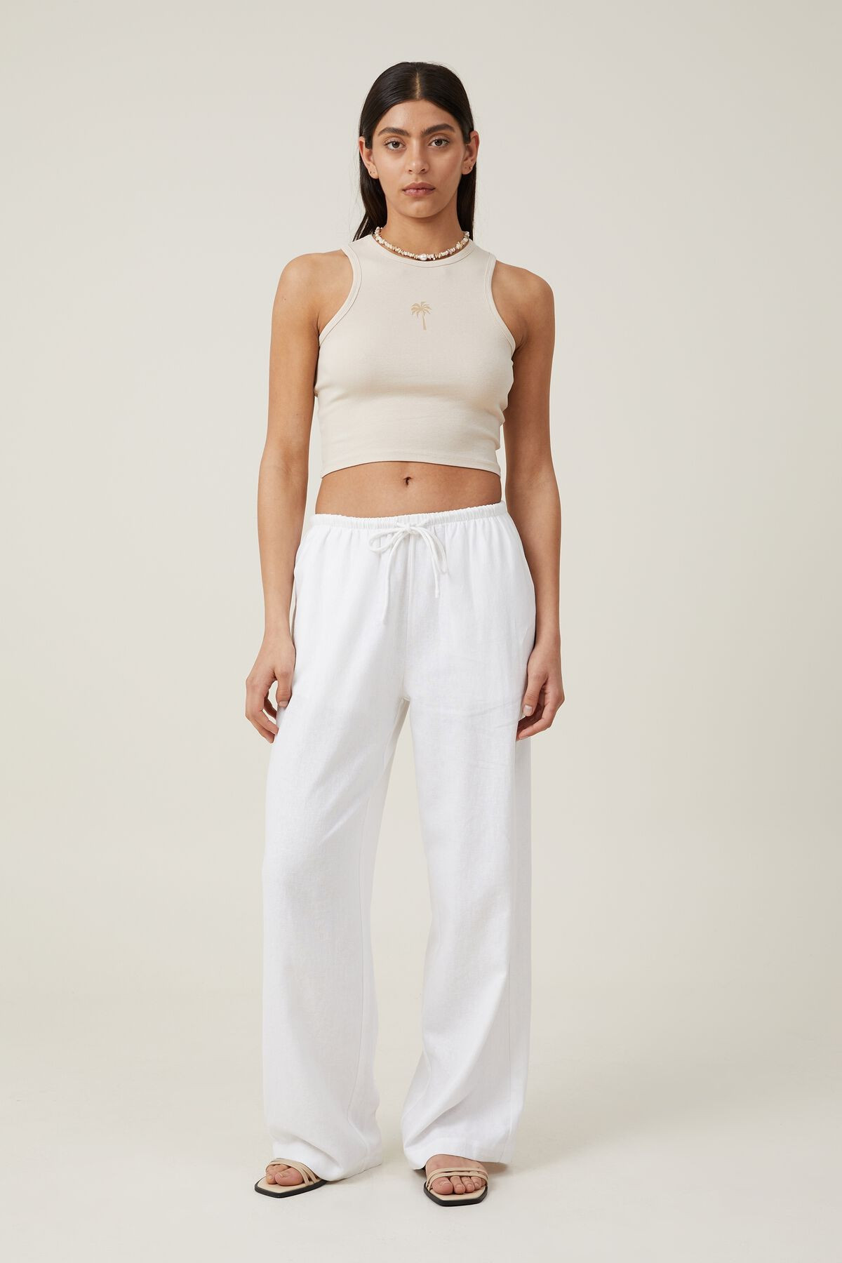 Crop Ribbed Graphic Racer Tank | Cotton On (ANZ)