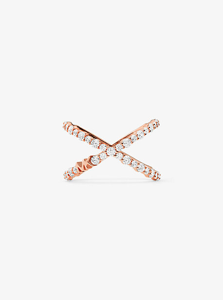 Precious Metal-Plated Sterling Silver Pavé Oversized Nesting Ring | Michael Kors US