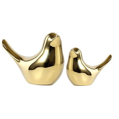 2Pcs Bird Figurines Decor Gold Decorative Ornaments Sculpture for Bookshelf | Walmart (US)