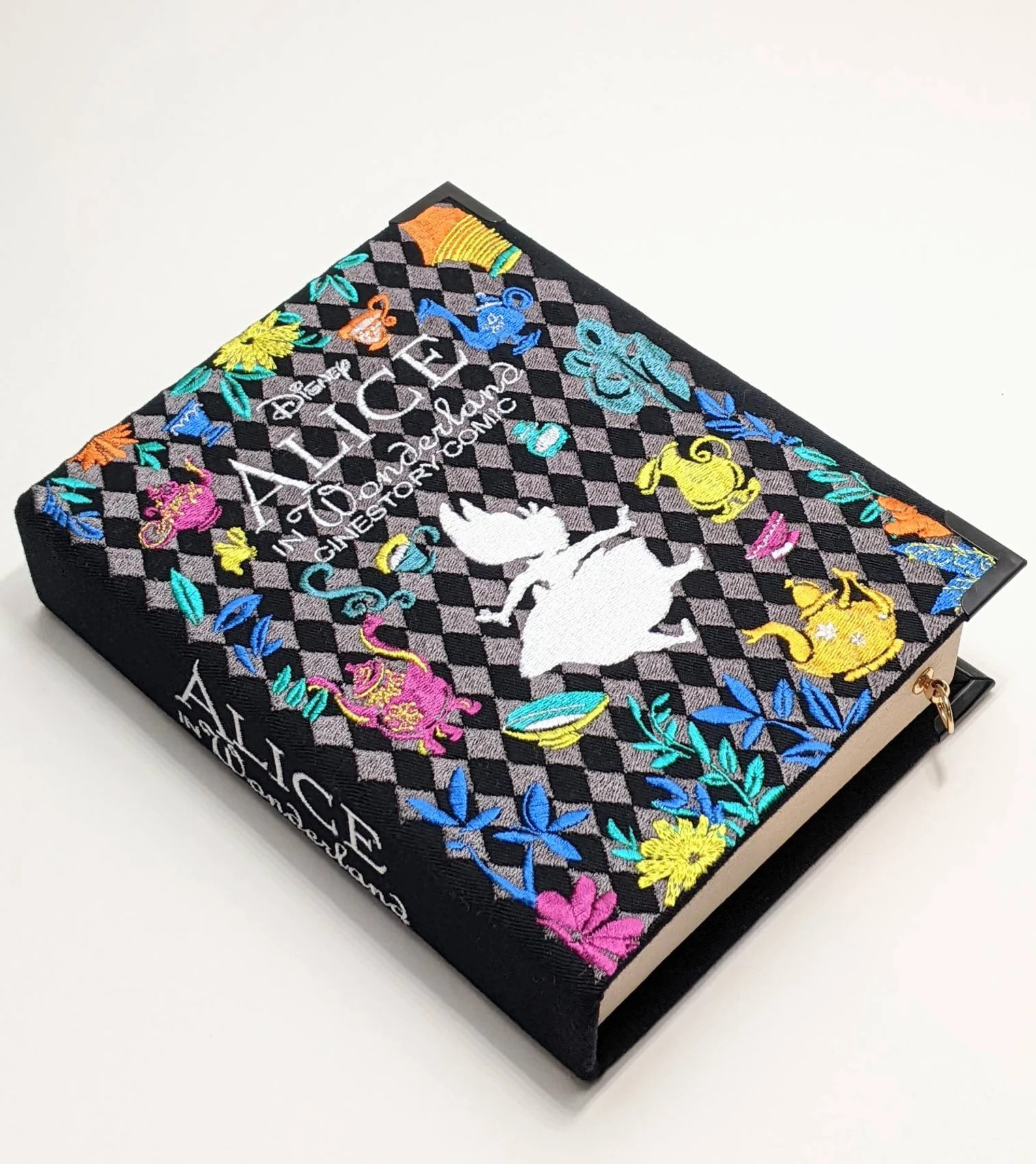 Embroidered Book Bag Clutch Purse Alice's Adventures in - Etsy | Etsy (US)