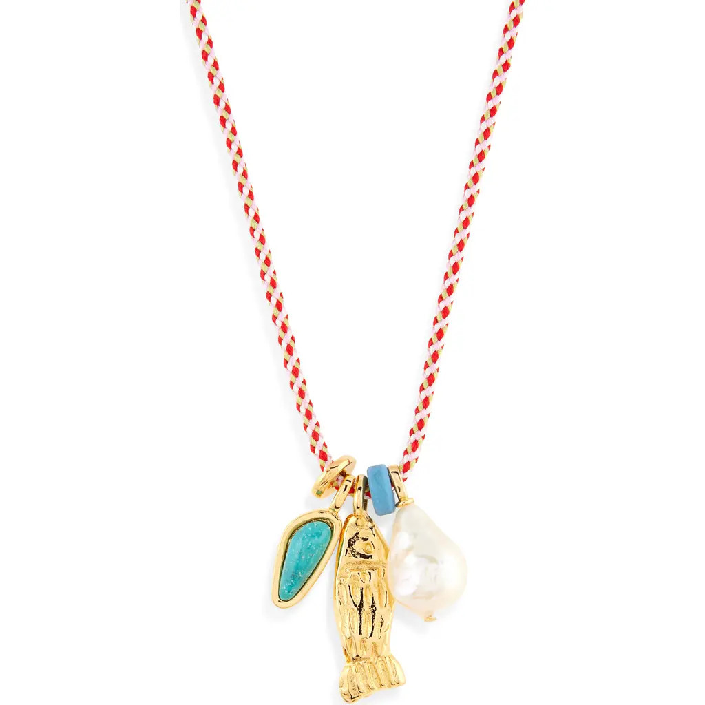 Lizzie Fortunato Minnow Charm Necklace in Gold Multi at Nordstrom | Nordstrom