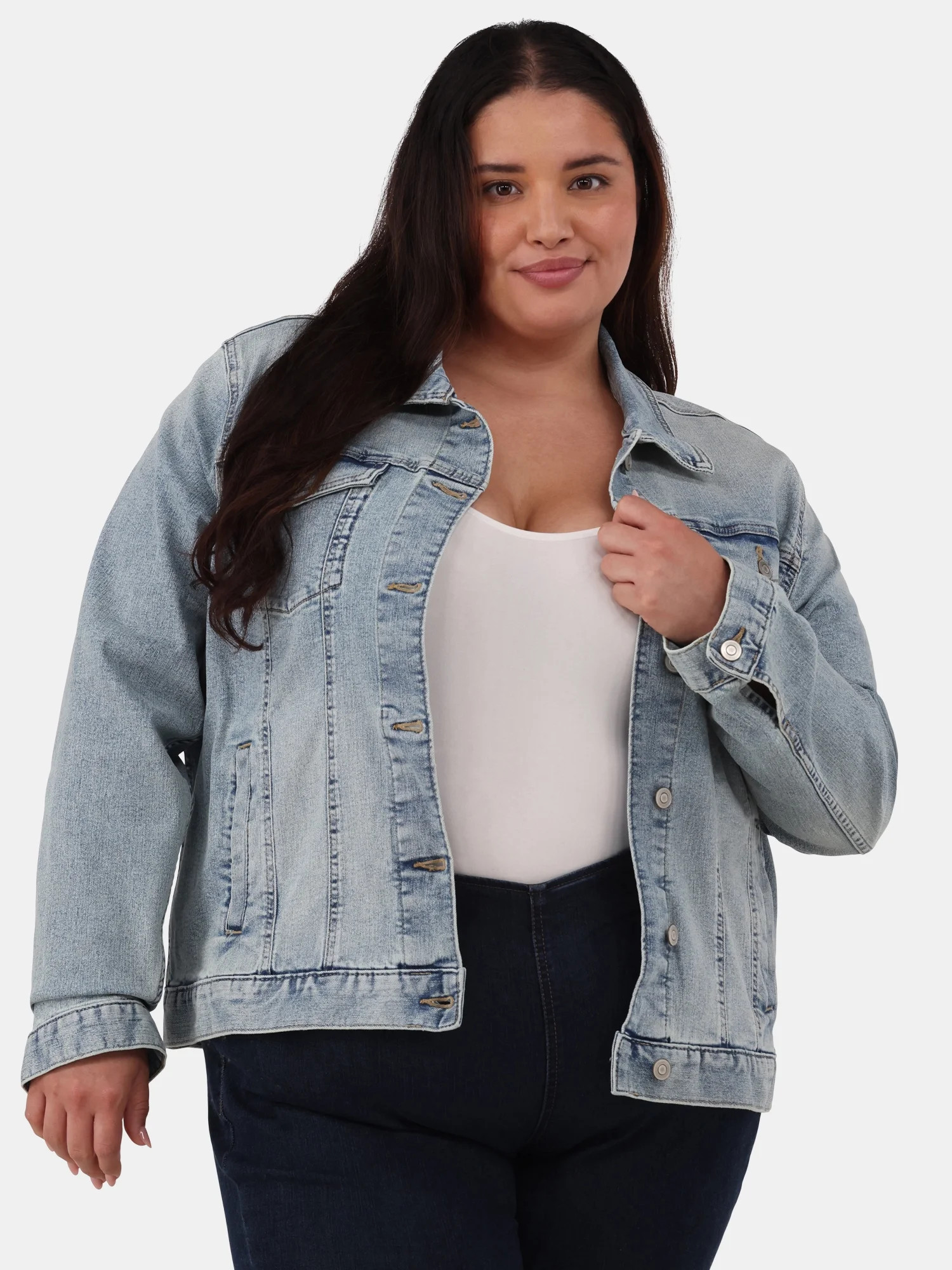 Time and Tru Women's and Women's Plus Denim Jacket, Sizes XS-4X | Walmart (US)