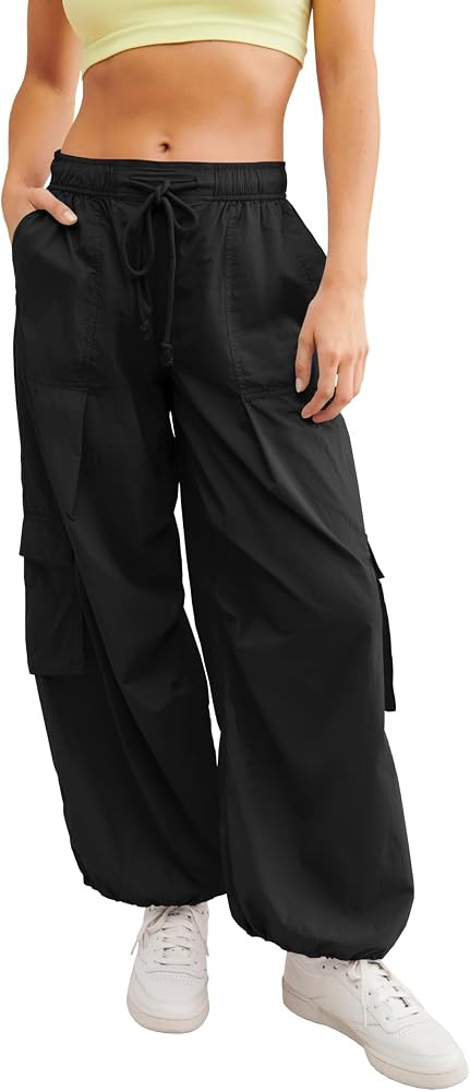 Women's Cargo Pants Baggy Wide Leg Parachute Hiking Pants Y2K | Amazon (US)