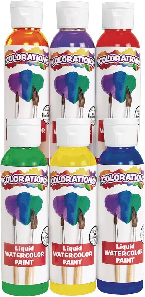 Colorations - LWPACK Liquid Watercolor Paint, 4 fl oz, Set of 6, Non-Toxic, Painting, Kids, Craft... | Amazon (US)