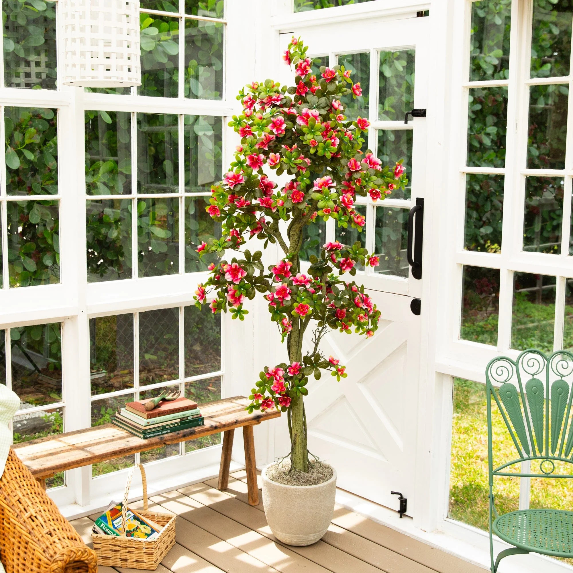 6' UV Resistant Artificial Azalea Tree (Indoor/Outdoor) | Nearly Natural