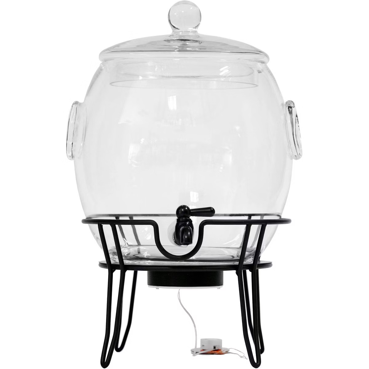 211oz Light Up Glass and Iron Halloween Beverage Dispenser - Hyde & EEK! Boutique™: Spooky Glow... | Target