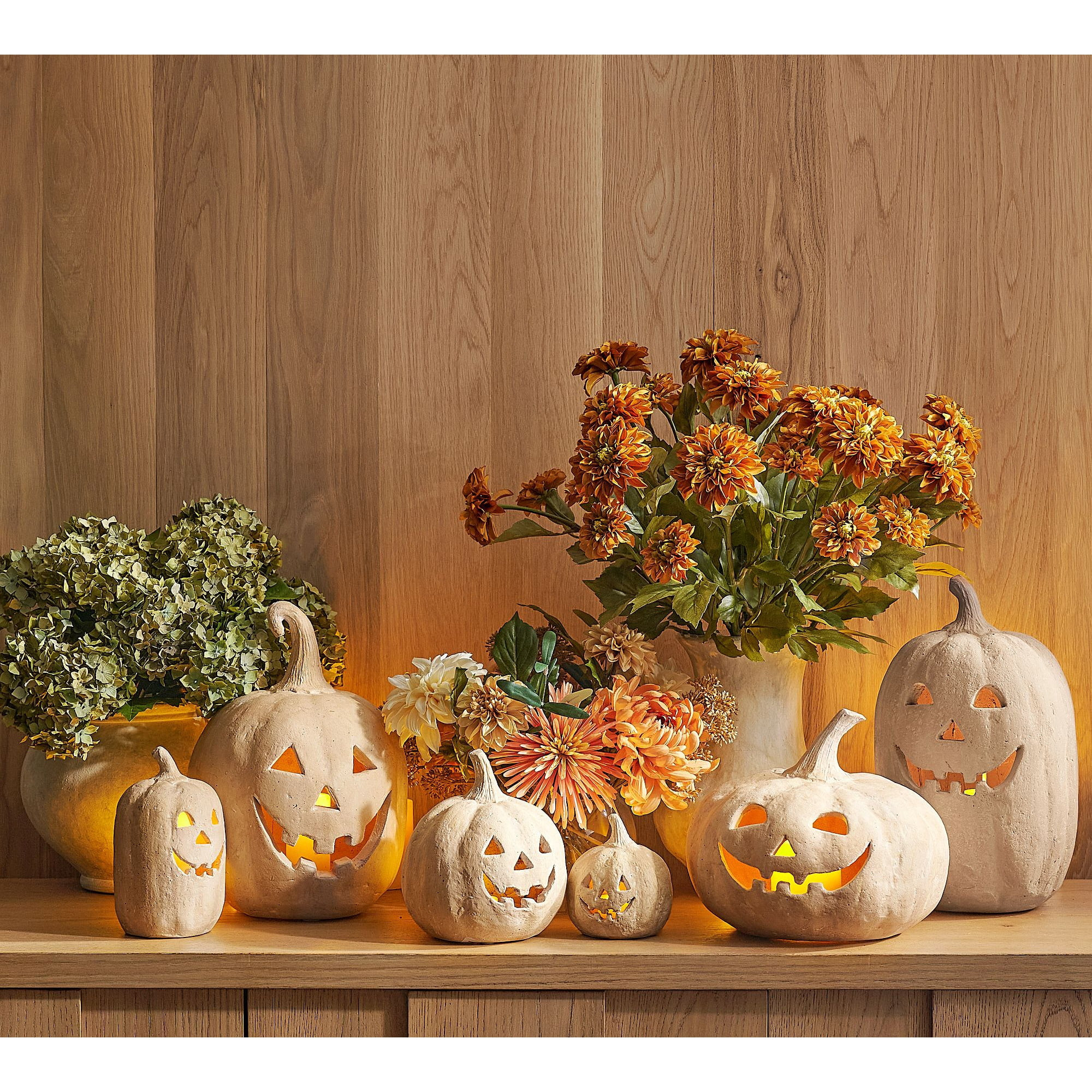 2025 Hallowmas Handcrafted Terracotta Jack-O'-Lantern - Artisanal Halloween Decor with Hand-Carve... | Walmart (US)