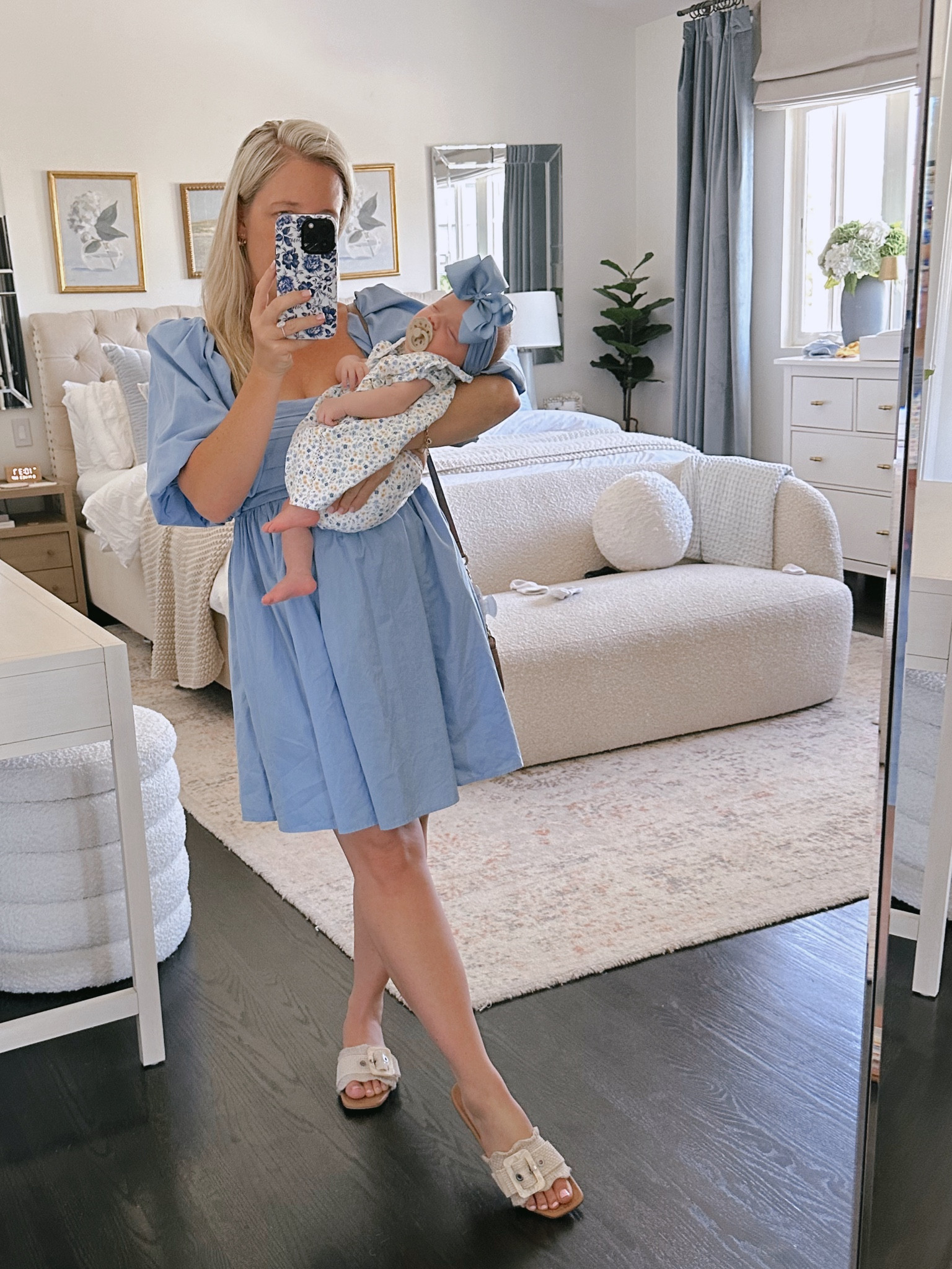 Poplin midi dress in blue. I have worn this throughout pregnancy + post. Fav dresses, so flattering!

Wearing the SM , fits TTS

#LTKBump #LTKWedding #LTKSaleAlert