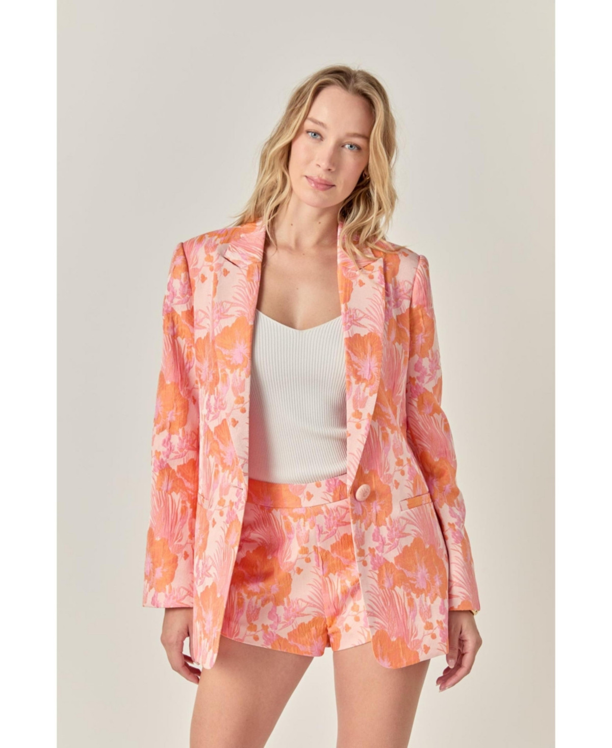 endless rose Women's Floral Jacquard Blazer - Pink multi | Macy's
