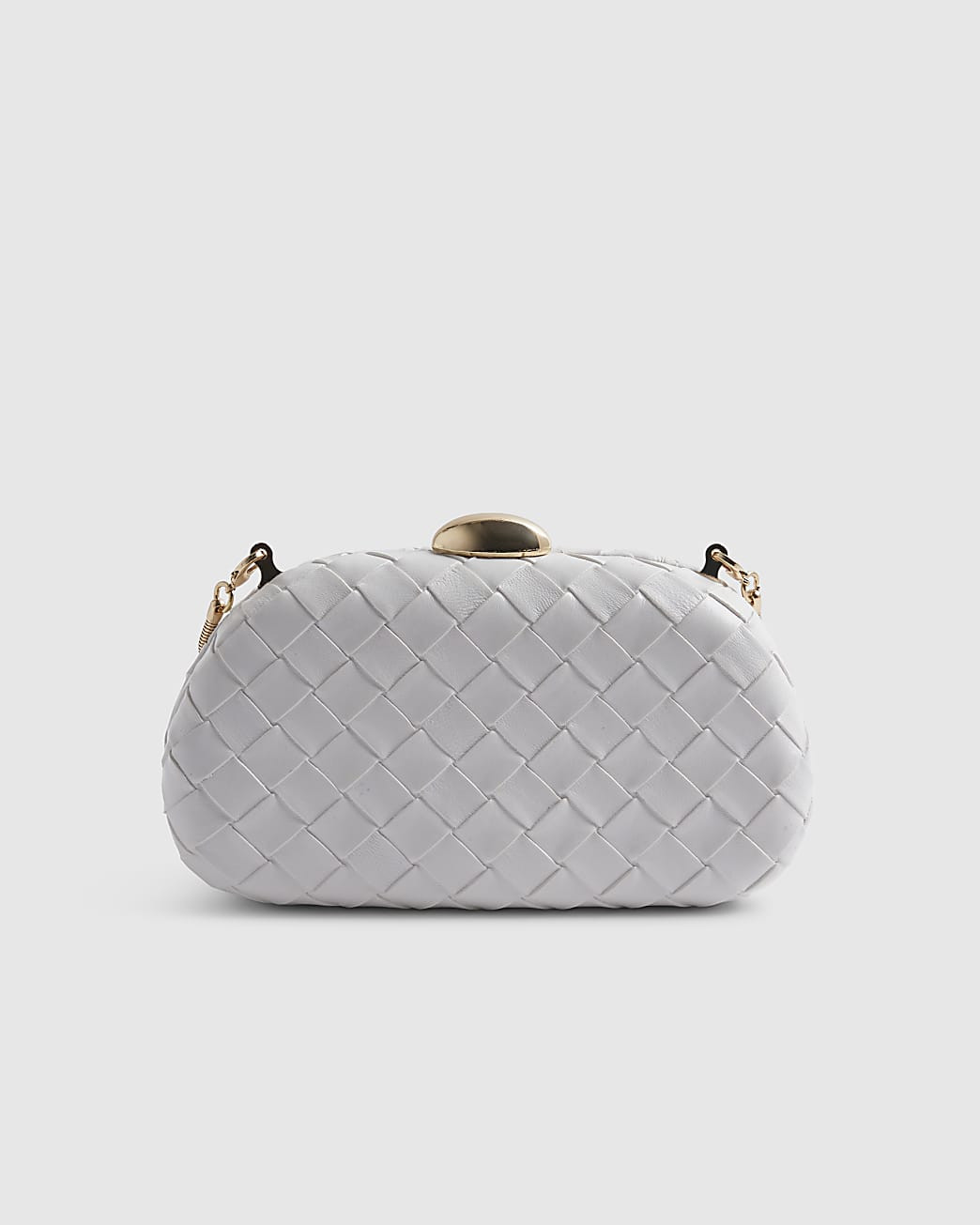 White Woven Hard Shell Clutch Bag | River Island UK & IE